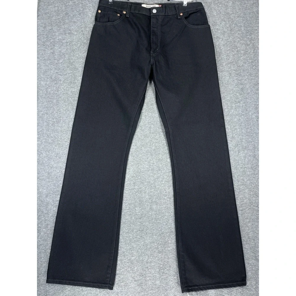 Vintage Y2K Levis 517 Jeans 36X34 Black Bootcut Western Cowboy Rodeo #2